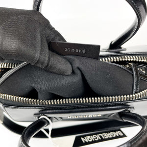 Small Antigona in Black Glossy Leather with Silver Hardware
