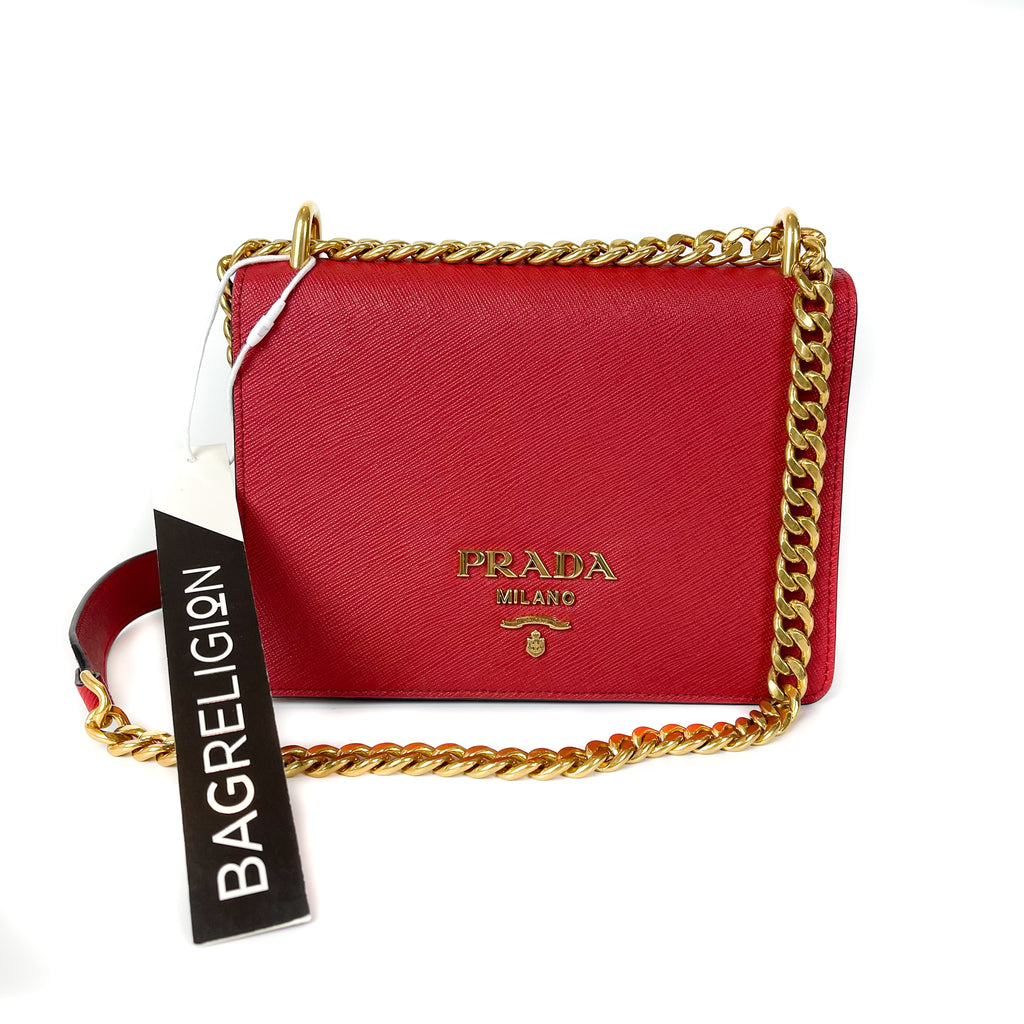 Saffiano Lux Crossbody Bag Red