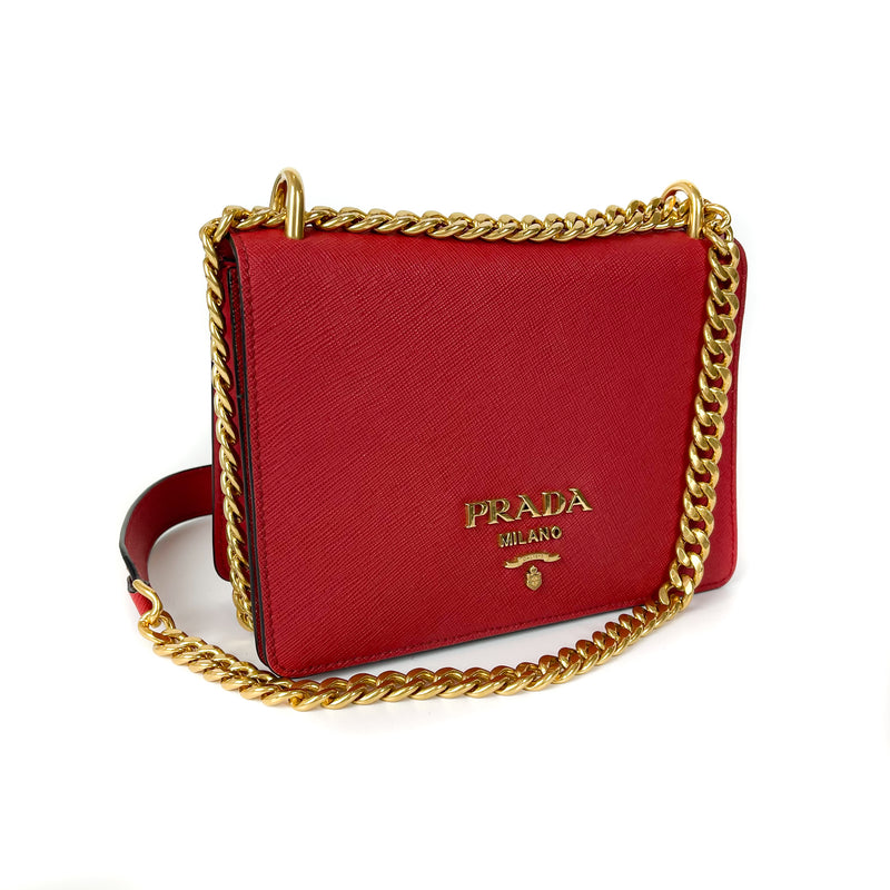 Saffiano Lux Crossbody Bag Red