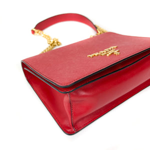 Saffiano Lux Crossbody Bag Red