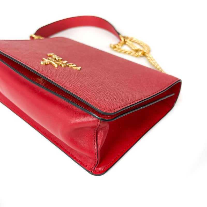 Saffiano Lux Crossbody Bag Red