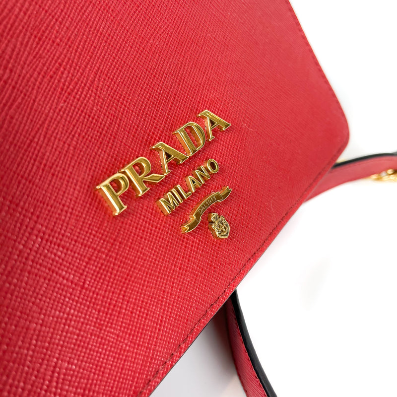 Prada - Red Saffiano Executive Tote Small