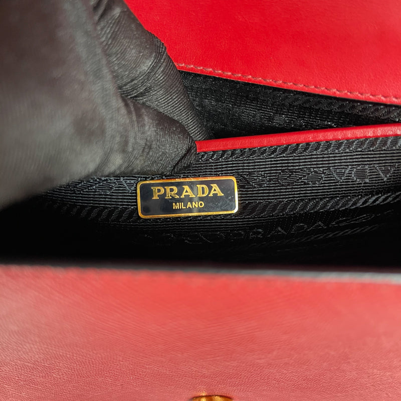 Prada - Red Saffiano Lux Chain Crossbody Bag