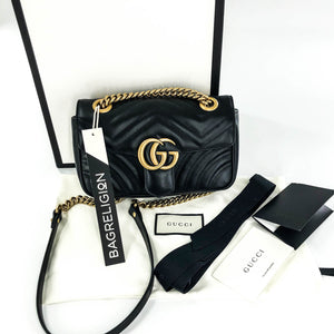 GG Marmont Black Mini Matelassé Shoulder Bag