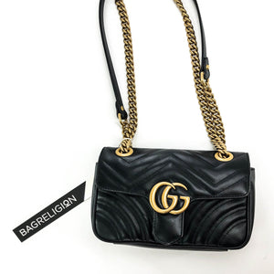 GG Marmont Black Mini Matelassé Shoulder Bag