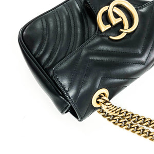 GG Marmont Black Mini Matelassé Shoulder Bag