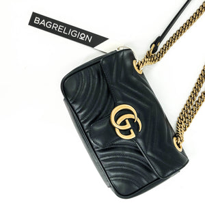 GG Marmont Black Mini Matelassé Shoulder Bag
