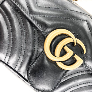 GG Marmont Black Mini Matelassé Shoulder Bag