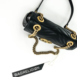 GG Marmont Black Mini Matelassé Shoulder Bag