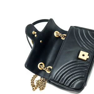 GG Marmont Black Mini Matelassé Shoulder Bag