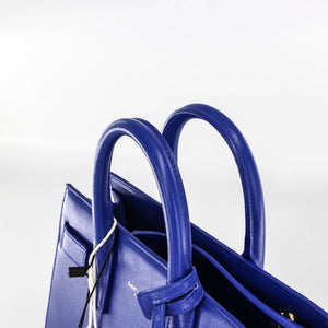 Nano Sac De Jour in Smooth Blue Leather