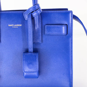 Nano Sac De Jour in Smooth Blue Leather