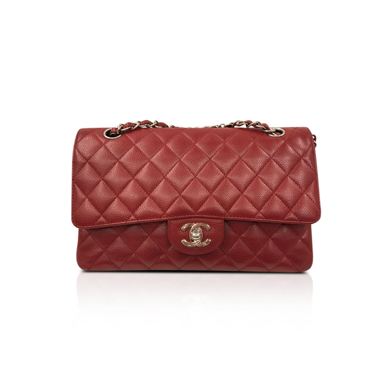 Classic Double Flap Caviar Leather M/L in Red