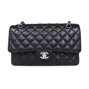 Classic Double Flap Caviar M/L in Black