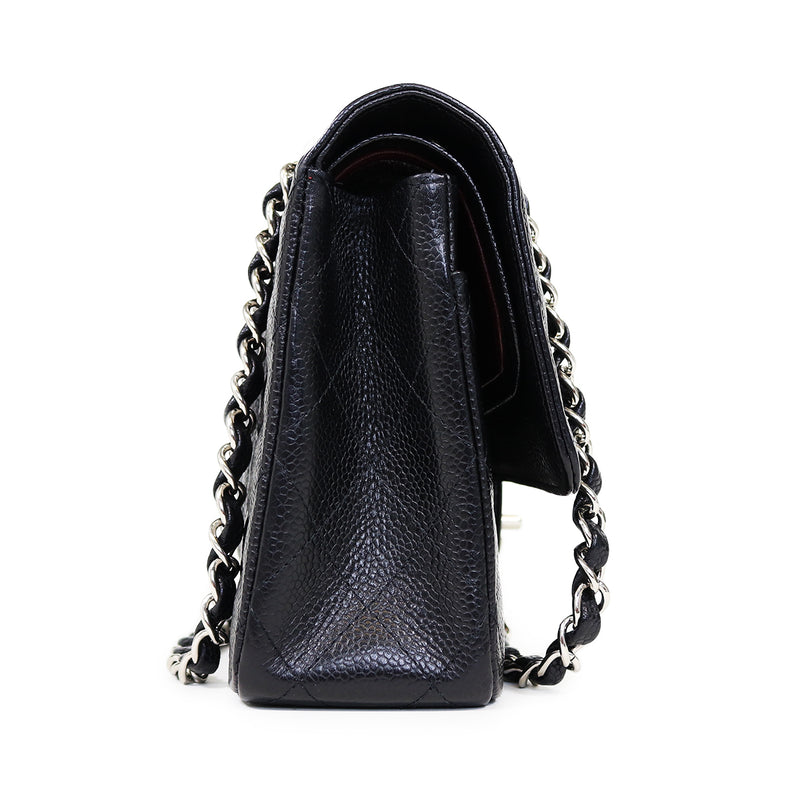 Classic Double Flap Caviar M/L in Black