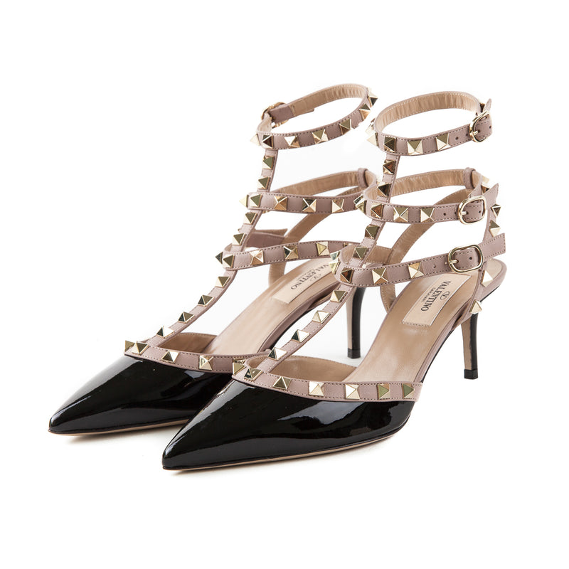 Rockstud 65 Heels Black and Creme