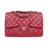 Single Flap Caviar Jumbo in Red
