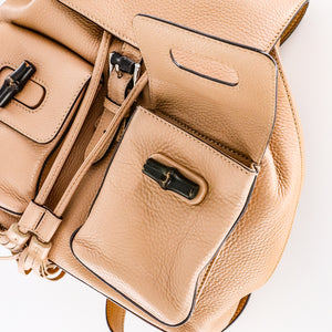 Vintage Tassel Backpack with Bamboo Handle