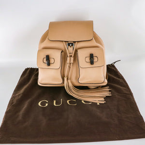 Vintage Tassel Backpack with Bamboo Handle
