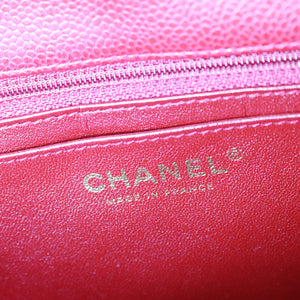 Single Flap Caviar Jumbo in Red