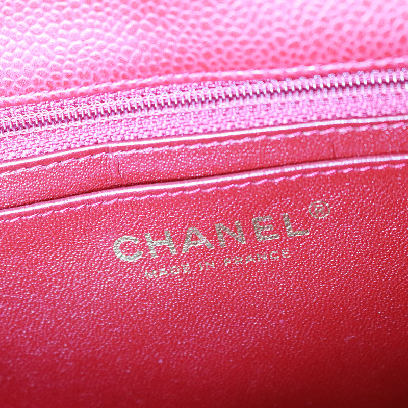 Single Flap Caviar Jumbo in Red