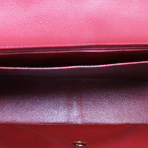 Single Flap Caviar Jumbo in Red