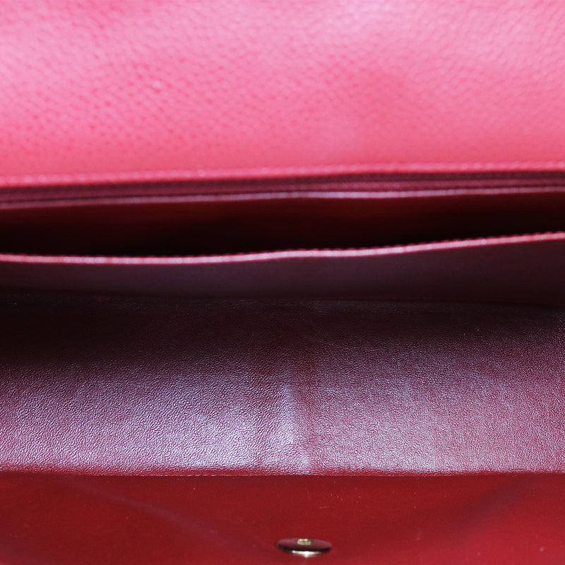 Single Flap Caviar Jumbo in Red
