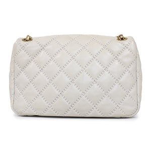 Quilted Bag in beige calf leather