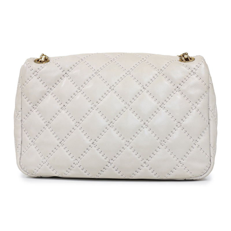 Quilted Bag in beige calf leather