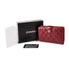 Quilted red lambskin leather wallet