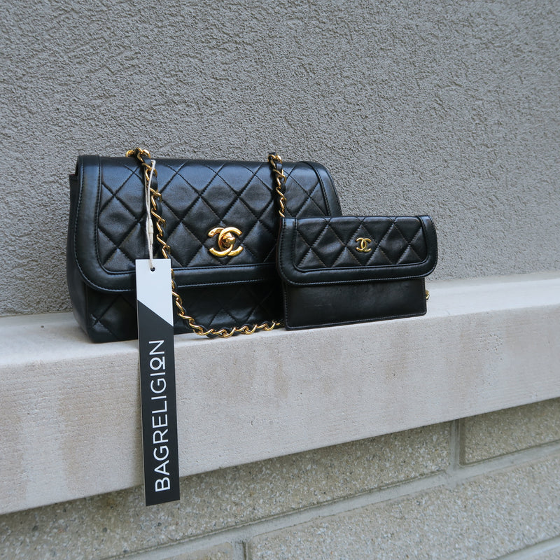 Small Timeless Diana Flap Black Lambskin 24k GHW