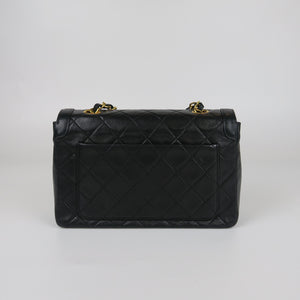 Small Timeless Diana Flap Black Lambskin 24k GHW