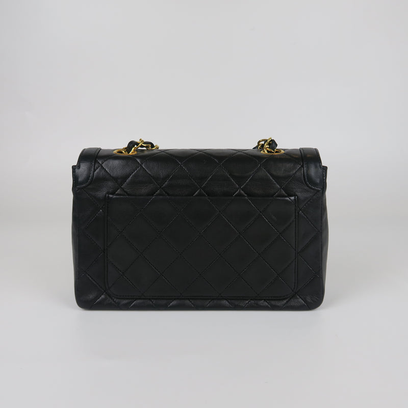 Small Timeless Diana Flap Black Lambskin 24k GHW