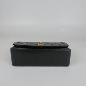 Small Timeless Diana Flap Black Lambskin 24k GHW