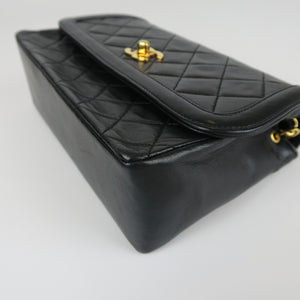 Small Timeless Diana Flap Black Lambskin 24k GHW