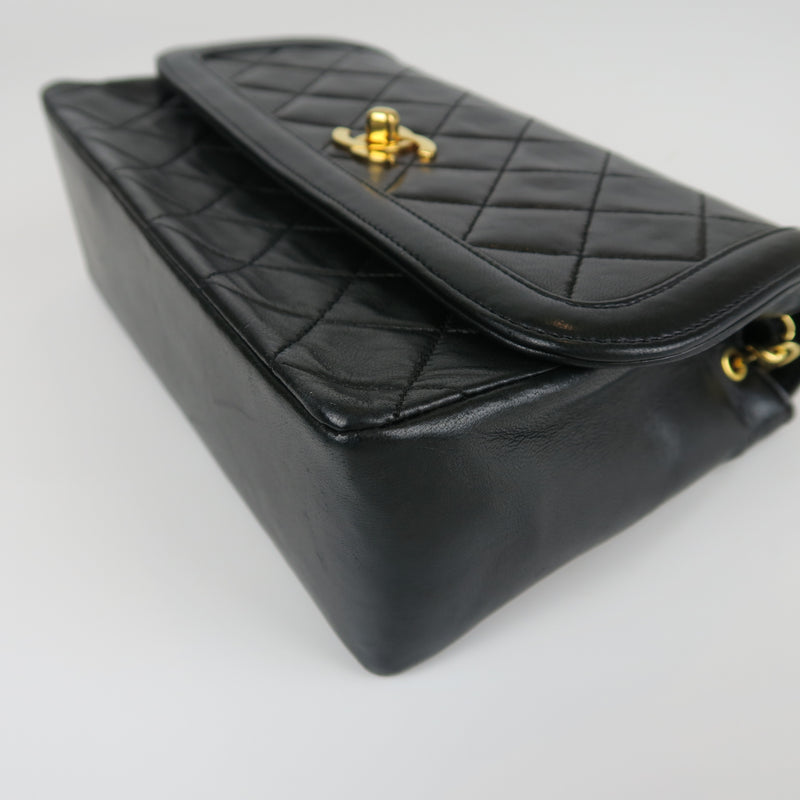 Small Timeless Diana Flap Black Lambskin 24k GHW