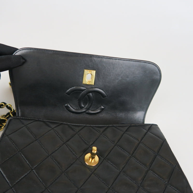 Small Timeless Diana Flap Black Lambskin 24k GHW