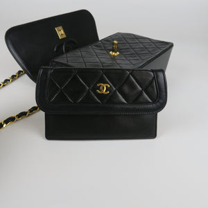 Small Timeless Diana Flap Black Lambskin 24k GHW
