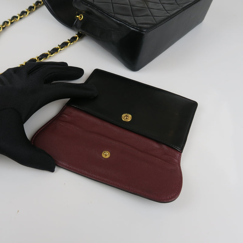 Small Timeless Diana Flap Black Lambskin 24k GHW