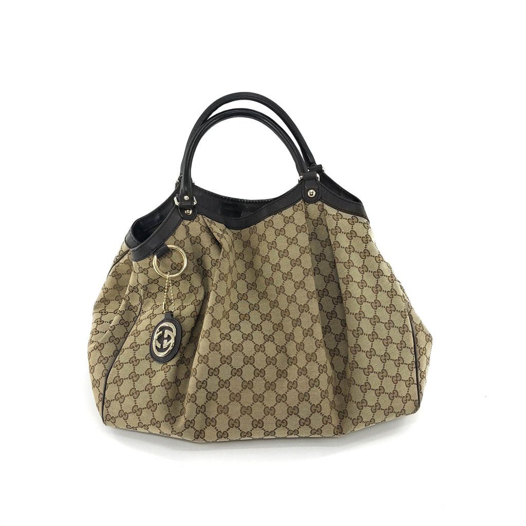 Brown GG Supreme Canvas & Leather Sukey Tote Bag