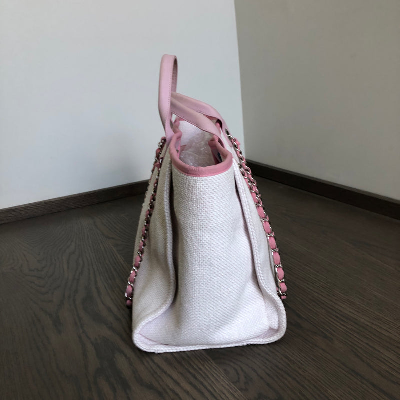 Deauville Large Pink Canvas Tote Bag with SHW