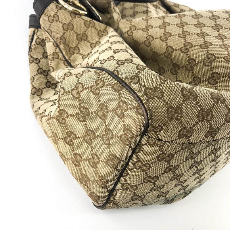 Brown GG Supreme Canvas & Leather Sukey Tote Bag