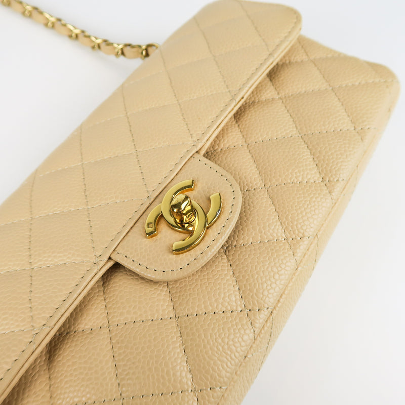 Chanel Beige Caviar Classic Jumbo Flap Bag Chanel