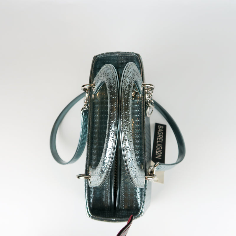 Christian Dior Lady Dior Nano Bag in Metallic Silver-Tone Cannage Lambskin  — UFO No More
