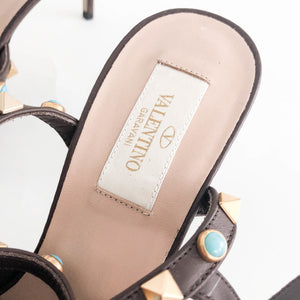 Rockstuds 65 Heels Brown with Turquoise Stones