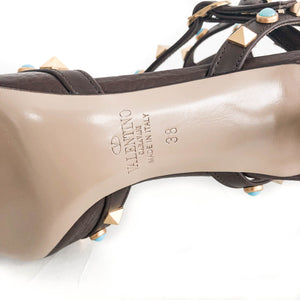 Rockstuds 65 Heels Brown with Turquoise Stones