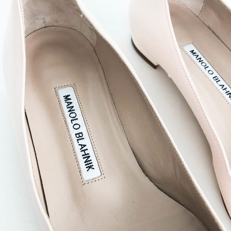 MANOLO BLAHNIK Hangisi Flats 38 Champagne â Bag Religion