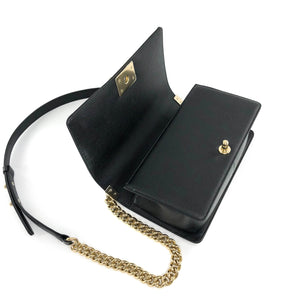 Black Boy Medium Caviar in Pale Shiny Gold Hardware