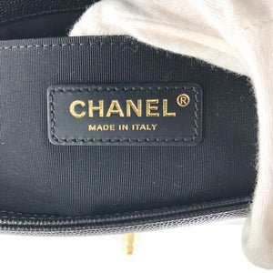 Black Boy Medium Caviar in Pale Shiny Gold Hardware