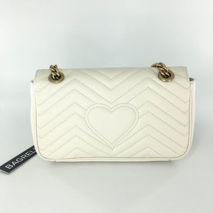 Marmont Matelasse Small Shoulder Bag in White
